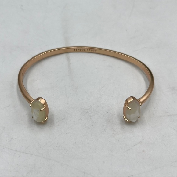 Kendra Scott Edie Rose Gold Ivory Mother of Pearl Cuff Adjustable Bracelet - Picture 9 of 16